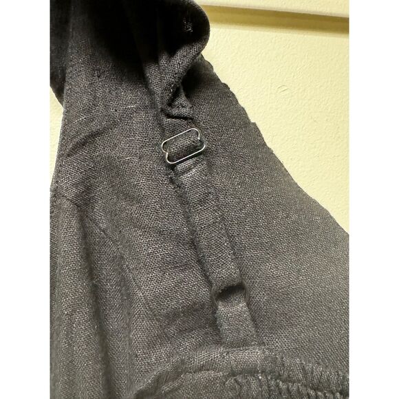 OLD NAVY Fit & Flare Linen Blend Black Smocked Back Ruffle Mini Dress - Picture 11 of 15